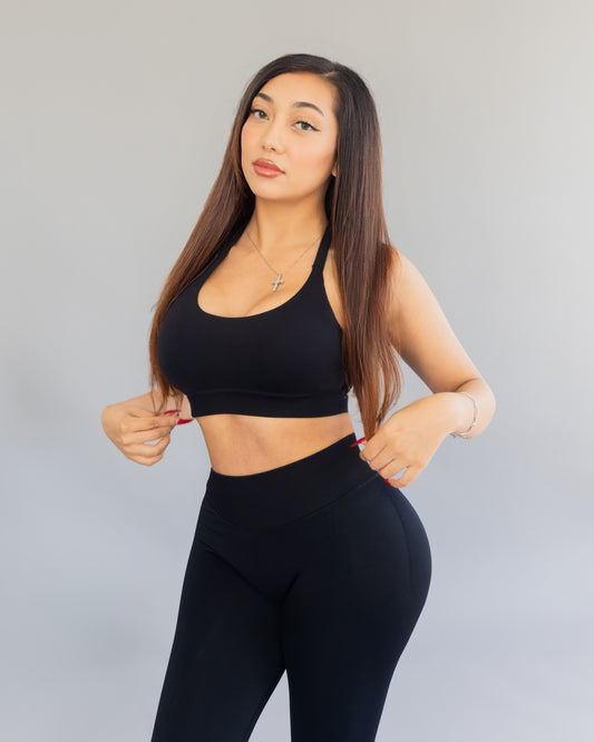 EnerG Halter Sports Bra - Black